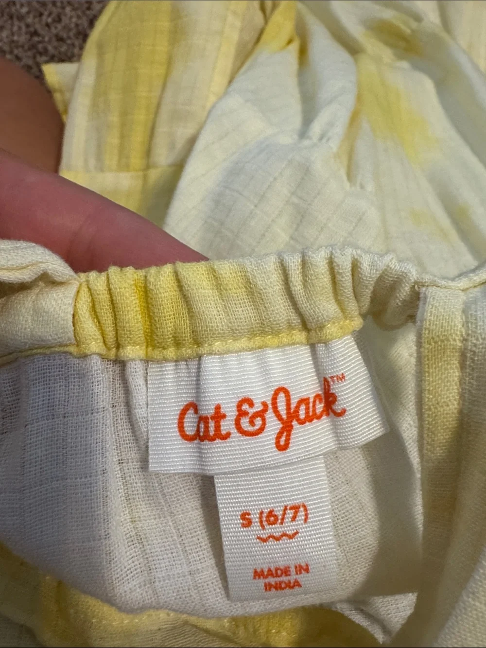 Cat & Jack Yellow Tie-Dye Sundress with Ruffle Straps